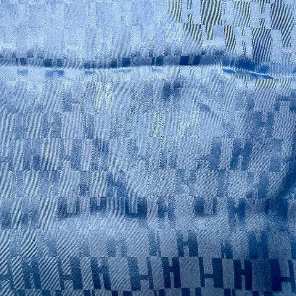 Men’s Hermes Blue H Patterned Pocket Square/ Silk/ Carre 45 - Picture 6 of 7